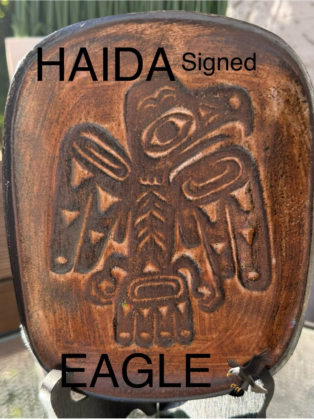 RARE Haida Signed Eagle Carved CLAY, VINTAGE EUC